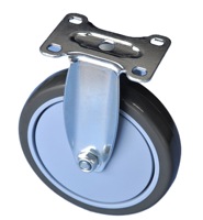 Roue pivotante en polyuréthane à roulement à billes fixe, en acier massif, de qualité industrielle, 150x32 mm, produit d'usine
