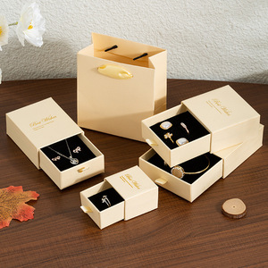 Manufacturer Custom Logo Drawer <b>Box</b> Eco-friendly Cardboard Jewelry Packaging <b>Box</b> for Necklace Ring <b>Earrings</b> Pendant Studs Bangle - Product Image 1