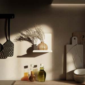 Étagère murale en métal Runa, noir mat, acier thermolaqué, style industriel moderne, étagères murales pour le salon, la chambre à coucher, rangements - Product Image 2