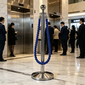 Palo di segnalazione in acciaio inox con base smussata alta 50 mm per traffico intensivo - Product Image 1
