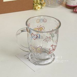 Vaso de Vidrio de Alta Calidad con Asa, Resistente al Calor, Bonito Vaso para Agua, Leche o Café para Uso Doméstico - Product Image 5