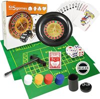 Ensemble de jeu de roulette professionnel en tissu non tissé 5-en-1 avec jetons en plastique