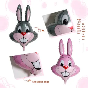 Пасхальный кролик Багз Банни, круглый воздушный шар из алюминиевой фольги, оптовая продажа для трансграничной торговли, декор для пасхальной вечеринки, мультяшный дизайн - Product Image 4