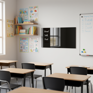Pizarra Magnética de Vidrio Templado Negro para Montar en la Pared, 39.4x23.6 Pulgadas, para Oficina y Escuela - Product Image 2