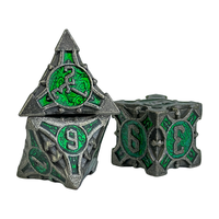 Lot de 7 dés polyédriques en métal écologiques pour jeux de rôle (D&D) et jeux de société, accessoires de jeu de société