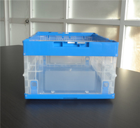 Caisse en plastique transparente rectangulaire pliable empilable recyclable en PP, boîte solide, conteneur de transport et de manutention