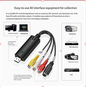 Carte de <span class=keywords><strong>capture</strong></span> USB monocanal transfrontalière <span class=keywords><strong>Ezcap</strong></span> pour signal AV, appareil de <span class=keywords><strong>capture</strong></span> d'images et de vidéos, enregistrement de caméra de surveillance <span class=keywords><strong>HD</strong></span> - Product Image 3