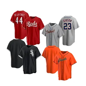 Custom Short Sleeve Printing Blank Polyester Baseball Jersey Shirts For Men