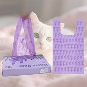 Sacs à cordon biodégradables personnalisés pour litière de chat, sacs à déjections pour animaux de compagnie, sacs poubelles pour litière avec poignée et pelle à litière - Product Image 1