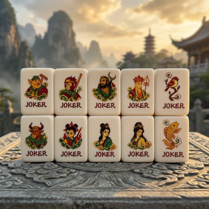 Jeu de Mahjong américain moderne en acrylique, thème « Voyage à l'Ouest : Domination des démons », portable, pour 4 joueurs, vente en gros, stock disponible, livraison rapide - Product Image 1
