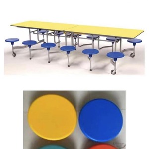 Foldable <b>Plastic</b> Dining <b>Stools</b> In Blue Yellow Orange White Minimalist Modern Design For Indoor Outdoor Use - Product Image 4