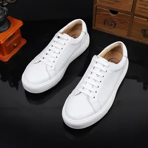 PDEP yaz hakiki deri günlük ayakkabılar erkekler için dantel up nefes dana high end lüks beyaz ayakkabı erkekler
