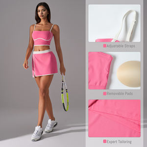 Großhandel Damen 2-teiliges Atmungsaktives Sportset Tanktop Gym-Rock für Tennis Fitness Schnelltrocknend 4-Wege-Stretch Individuelles Logo - Product Image 2
