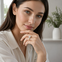 Bague en argent sterling S925 avec moissanite, bague de fiançailles en moissanite pour femme, cadeau de bijoux pour la demande en mariage, l'anniversaire ou le quotidien