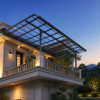 Pergola de terrasse à grande portée en aluminium et polycarbonate, abri de jardin extérieur résistant aux intempéries, personnalisable OEM