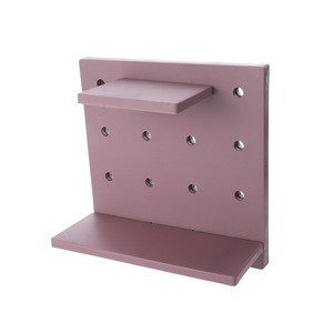 Pegboard Shelf Wall Mounted Storage Rack Painted Rectangle Punch Free Office Organizer White Blue Gray Purple Yellow - Product Image 5