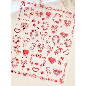 Pegatinas de <span class=keywords><strong>Uñas</strong></span> con Diseño de Nube en Forma de Corazón, Estilo Instagram, con Lámina Metálica, Autoadhesivas, Decoraciones de <span class=keywords><strong>Uñas</strong></span> DIY - Product Image 5