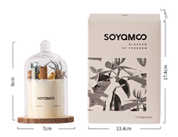 Coffret Cadeau de Bougies Parfumées de Luxe avec Plantes Stabilisées, Roses Séchées Inaltérables, Ensemble de Bougies Parfumées à Froid sous Cloche en Verre