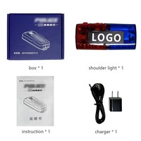 Lámpara de hombro multifunción LED de patrulla de seguridad en servicio, luz de Flash estroboscópica roja y azul para advertencia de tráfico