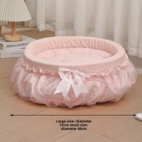 Lit pour chat et chien, nid douillet de princesse avec bordure en dentelle, respirant et chaud, lavable en machine, design adorable, utilisation toute saison
