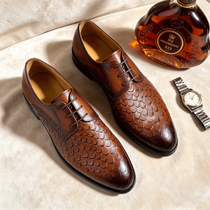 Chaussures habillées Oxford classiques pour hommes, chaussures Derby formelles pour mariage, fête et bureau, chaussures habillées élégantes pour hommes - Product Image 4