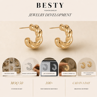 Pendientes de Aro Abierto con Eslabones de Cadena Entrelazados en Tono Dorado, Pendientes de Moda, Joyería para Mujer, Accesorios de Moda para Mujer