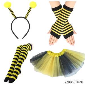 Kids Bumblebee Costume Set with Tutu Skirt Headband Arm & Leg Warmers Halloween Party Outfit - Product Image 3