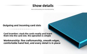 Cartera Minimalista de Aluminio de Alta Calidad con Bloqueo RFID, Impresa con Láser, <span class=keywords><strong>para</strong></span> Tarjetas de Crédito, Ideal <span class=keywords><strong>para</strong></span> Negocios - Product Image 2