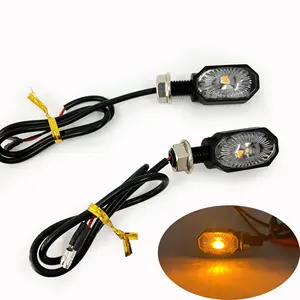 Lampu Kedip Mini Sepeda Motor LED Universal Lampu Amber DC 12V Lampu Sein untuk Suzuki Kawasaki Yamaha