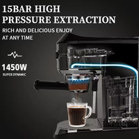 Cafetera 15 bar pompe cappuccino machine à café expresso avec mousseur à lait