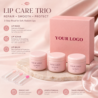 Ensemble de soins pour les lèvres vegan bio de haute qualité, trio de soins pour les lèvres, gommage, masque, baume, hydratant, exfoliant, réparateur, lèvres lisses, coffret cadeau