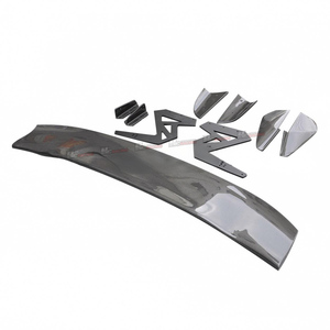 Aileron arrière simple en fibre de carbone, style bec de canard, pour Civic Type R Hatchback FK7 FK8 10ème génération 2016, noir, tissage sergé 3x3 - Product Image 3