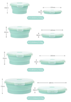 Ensemble de bols pliables en silicone, qualité alimentaire FDA, sans BPA, réutilisables, pliables, pour le stockage des aliments, compatibles micro-ondes et lave-vaisselle, pour les voyages