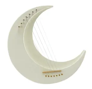 Moon Lute Instrumento de nicho de mini Lira para niños con 7 cuerdas