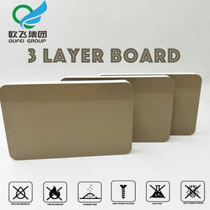 แผ่นโฟมพีวีซีเคลือบเงาสีเบจ 3 ชั้น ผลิตด้วยกระบวนการ Co-extruded กันน้ำ สำหรับตกแต่งภายใน - Product Image 4