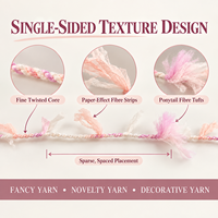 Fil fantaisie en slub 100% polyester rose ombré, ruban plat doux et moelleux pour tricot à la main, crochet, écharpes, pulls – Fournisseur d'usine chinoise