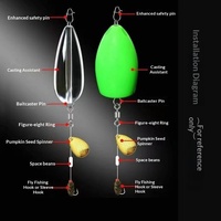 Lot de 20 micro-assistants de pêche à la ligne, flottants, transparents, verts, pour la pêche à la mouche, réduisant la vitesse de coulée