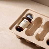 Boîte rigide personnalisée avec couvercle et base bleus pour peptides, en carton gris moulé, impression offset, soins personnels