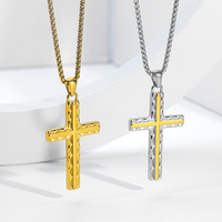 Tendance rétro Hip Hop Style 360 Oudianya collier en acier inoxydable croix pendentif pour hommes et femmes Couple modèle