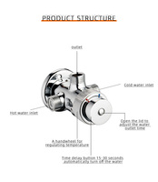 Robinet thermostatique en laiton chromé poli de haute qualité, prix direct usine, mitigeur de douche à temporisation pour hôtel