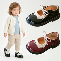 Chaussures plates Mary Jane pour filles, style princesse, à nœud festonné, avec fermeture auto-agrippante, antidérapantes, color block, pour fête, demoiselle d'honneur, faible MOQ