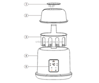 Portable 4-en-1 multifonction affichage numérique fabricant de nourriture pour bébé Double chauffe-biberon avec stérilisateur à vapeur échantillon gratuit tasse