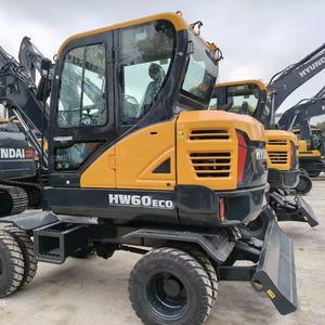 Excavatrice sur pneus Hyundai HW60ECO d'occasion, 6 tonnes, moteur Yanmar, système hydraulique d'origine, mini-pelle pour travaux municipaux - Product Image 5