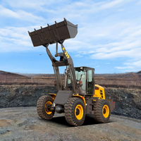 Minicargadora Retroexcavadora Kinway, Capacidad de Carga de 3000 kg, Certificación CE y EPA, Diésel, para Jardinería, Excavación, Transporte e Ingeniería