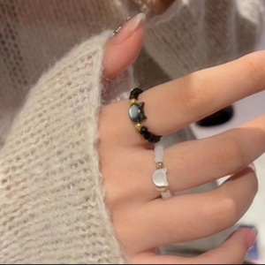 Anillos Minimalistas con Cuentas <span class=keywords><strong>de</strong></span> <span class=keywords><strong>Piedra</strong></span> Lunar Natural <span class=keywords><strong>para</strong></span> Mujeres y Niñas, Anillo <span class=keywords><strong>de</strong></span> Gato Blanco y Negro Hecho a Mano, Accesorios <span class=keywords><strong>de</strong></span> Joyería <span class=keywords><strong>para</strong></span> Fiestas - Product Image 5