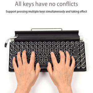 لوحة مفاتيح ميكانيكية عتيقة لاسلكية ، اتصال ثنائي الوضع بإضاءة خلفية 83 مفتاحًا بتصميم إنجليزي - Product Image 5