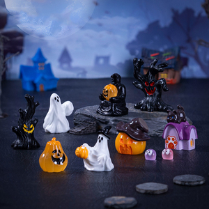 Decorazione di Halloween in miniatura morte dio figurine Mini resina zucca fantasma ornamenti per feste fai da te Halloween villaggio Bonsai artigianato - Product Image 3
