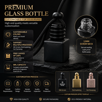 Flacon de parfum de voiture carré en verre de luxe avec logo personnalisé – Diffuseur de parfum auto vide haut de gamme à suspendre avec