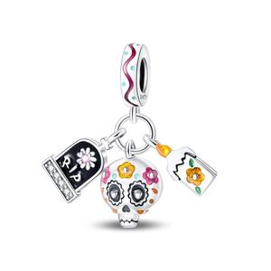 Pendentif citrouille rigolo crâne d'Halloween, perles pour bracelet DIY, accessoire <span class=keywords><strong>de</strong></span> fantaisie - Product Image 4