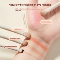 Ensemble de 12 pinceaux de maquillage de haute qualité, blancs, portables, en poils synthétiques, pour fond de teint, fard à paupières, blush, anticernes, doux